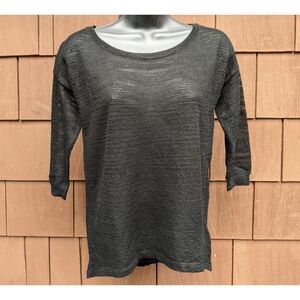 NWT Express black 3/4 sleeve scoop neck over layer blouse xsp